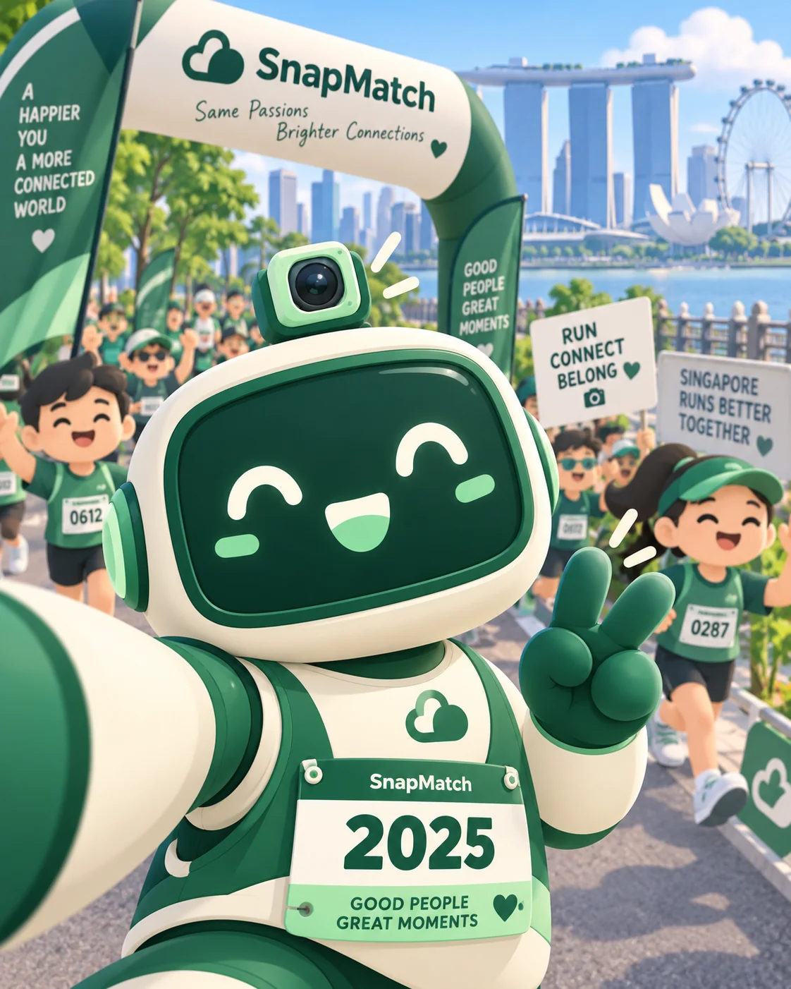 Runner smiling for a selfie after the event
